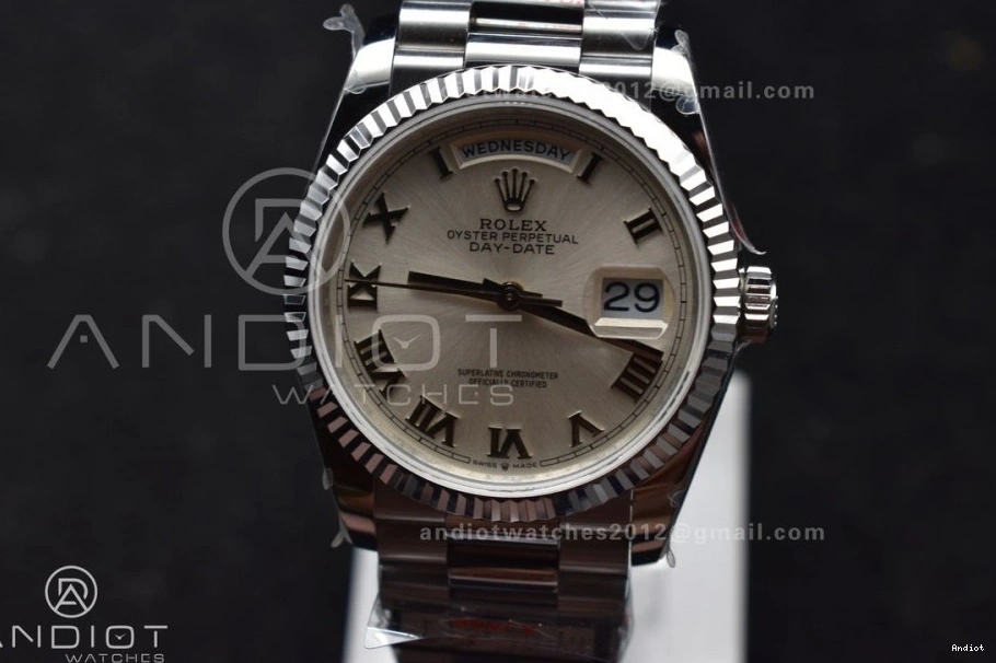 Edition DayDate Best Roman White V5 on Weight) QF vr3255 Steel President Stick 904L SS Bracelet Dial 36 (Gain 0206